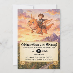 Invitación de cumpleaños de pequeño caballero mont