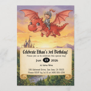 Invitación de cumpleaños de pequeño caballero mont