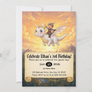 Invitación de cumpleaños de pequeño caballero mont