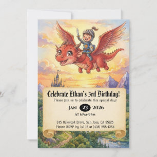 Invitación de cumpleaños de pequeño caballero mont
