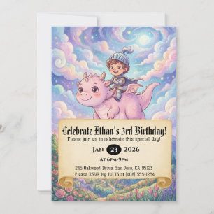 Invitación de cumpleaños de pequeño caballero mont
