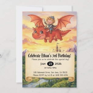Invitación de cumpleaños de pequeño caballero mont