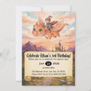 Invitación de cumpleaños de pequeño caballero mont