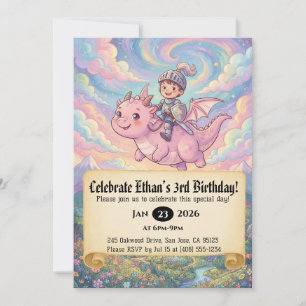 Invitación de cumpleaños de pequeño caballero mont