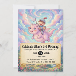 Invitación de cumpleaños de pequeño caballero mont