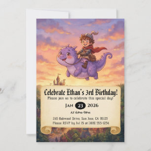 Invitación de cumpleaños de pequeño caballero mont