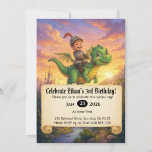 Invitación de cumpleaños de pequeño caballero mont