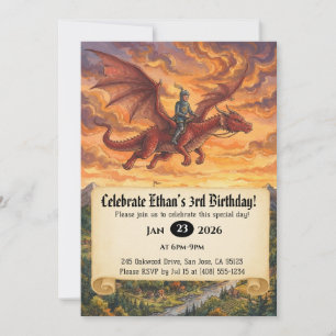 Invitación de cumpleaños de pequeño caballero mont