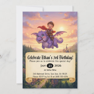 Invitación de cumpleaños de pequeño caballero mont
