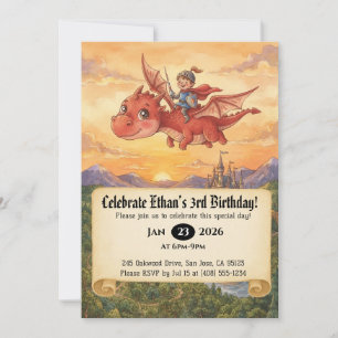Invitación de cumpleaños de pequeño caballero mont