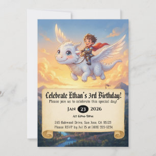 Invitación de cumpleaños de pequeño caballero mont