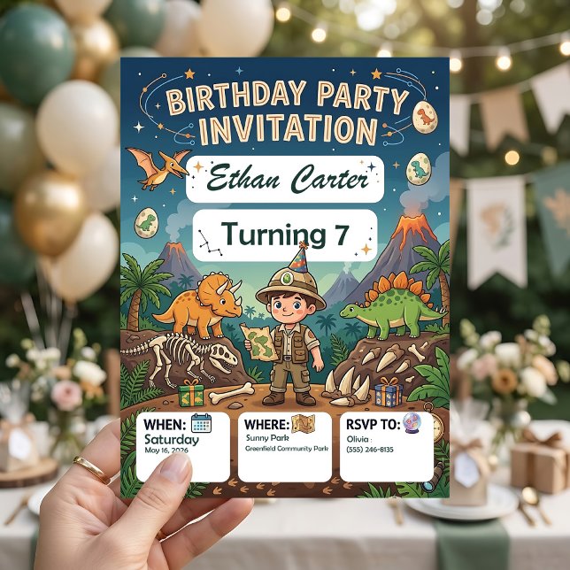 Invitación de cumpleaños de pequeño explorador par (Subido por el creador)