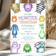 Invitación de cumpleaños de pequeño monstruo
