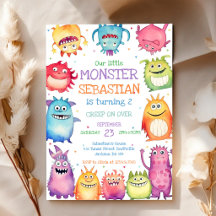 Invitación de cumpleaños de pequeño monstruo