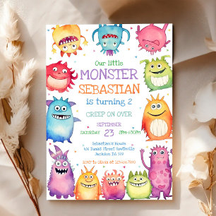 Invitación de cumpleaños de pequeño monstruo