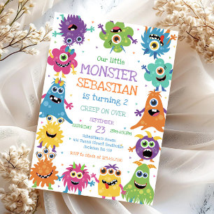 Invitación de cumpleaños de pequeño monstruo