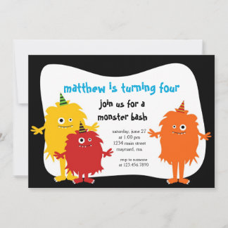 Invitación de cumpleaños de pequeños monstruos