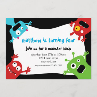 Invitación de cumpleaños de pequeños monstruos