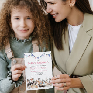 Invitación de Cumpleaños de Perrito Animales de Fi