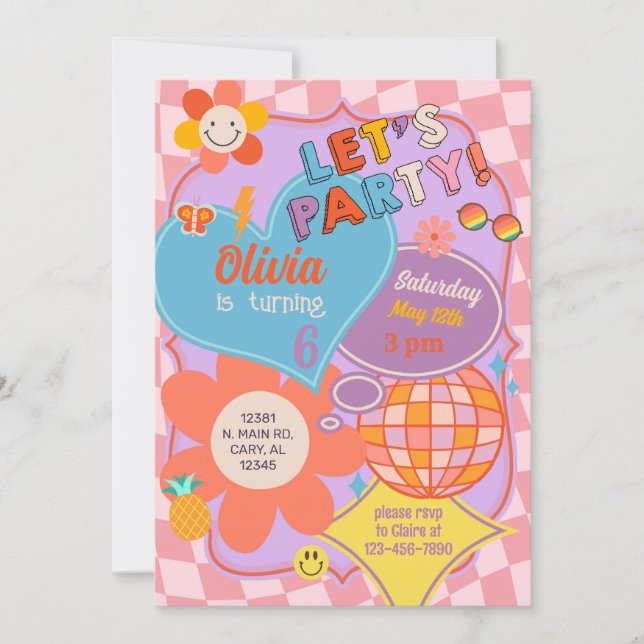 Invitación de cumpleaños de perrito entre adolesce (Anverso)