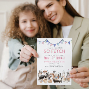 Invitación de Cumpleaños de Perrito So Fetch