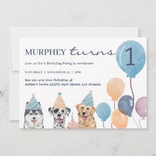 Invitación de cumpleaños de perro