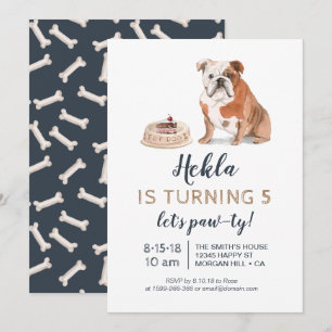 Invitación de cumpleaños de perro de cachorro, ¡va