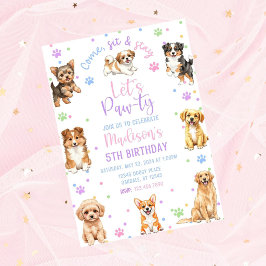 Invitación de cumpleaños de perro editable-invitac