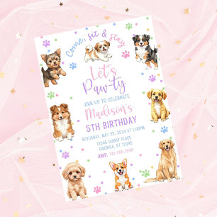 Invitación de cumpleaños de perro editable-invitac
