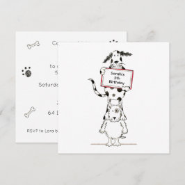 Invitación de cumpleaños de perros acróbatas lindo