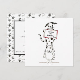 Invitación de cumpleaños de perros acróbatas lindo