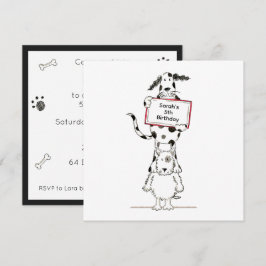 Invitación de cumpleaños de perros acróbatas lindo