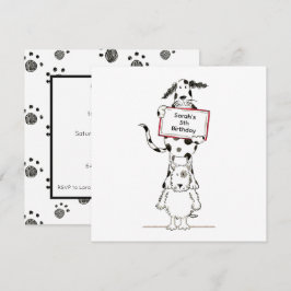 Invitación de cumpleaños de perros acróbatas lindo