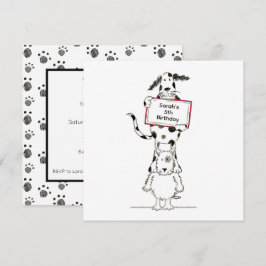 Invitación de cumpleaños de perros acróbatas lindo