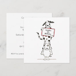 Invitación de cumpleaños de perros acróbatas lindo