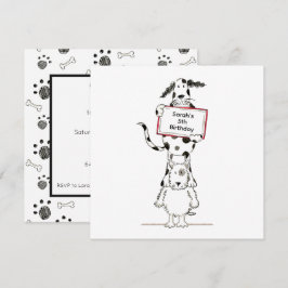 Invitación de cumpleaños de perros acróbatas lindo