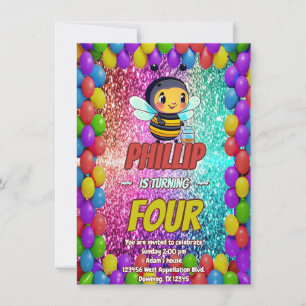 Invitación de cumpleaños de personaje personalizad