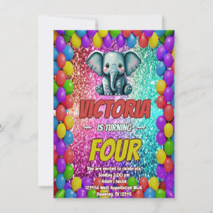 Invitación de cumpleaños de personaje personalizad