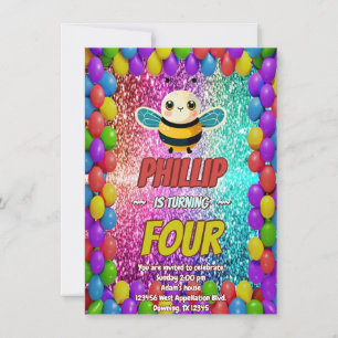 Invitación de cumpleaños de personaje personalizad