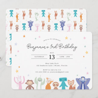 Invitación de Cumpleaños de Personajes de Slumberk