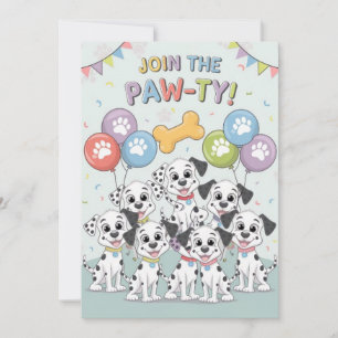 Invitación de cumpleaños de personalizable Dalmati