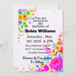 Invitación de cumpleaños de personalizable para ad