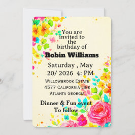 Invitación de cumpleaños de personalizable para ad