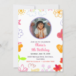 Invitación de cumpleaños de Personalizado amarillo