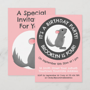 Invitación de cumpleaños de personalizado chinchil