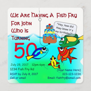 Invitación de cumpleaños de personalizado Fish Fry