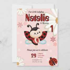 Invitación de cumpleaños de personalizado Ladybug