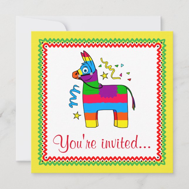 Invitación de cumpleaños de personalizado Pinata (Anverso)