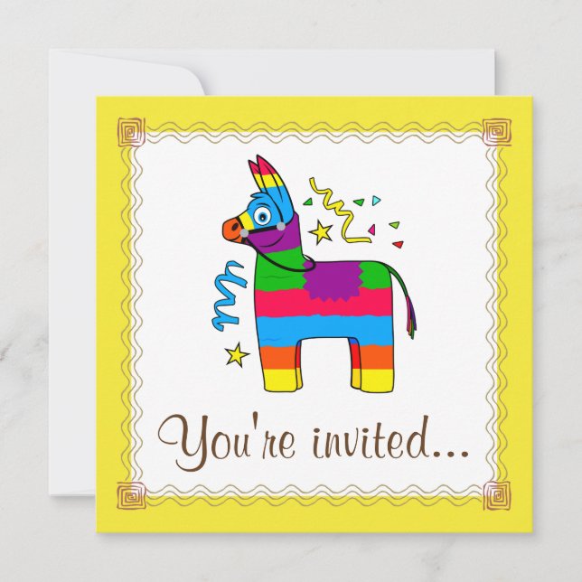 Invitación de cumpleaños de Personalizado Pinata (Anverso)