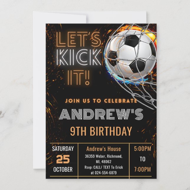 Invitación de cumpleaños de personalizado simple a (Anverso)